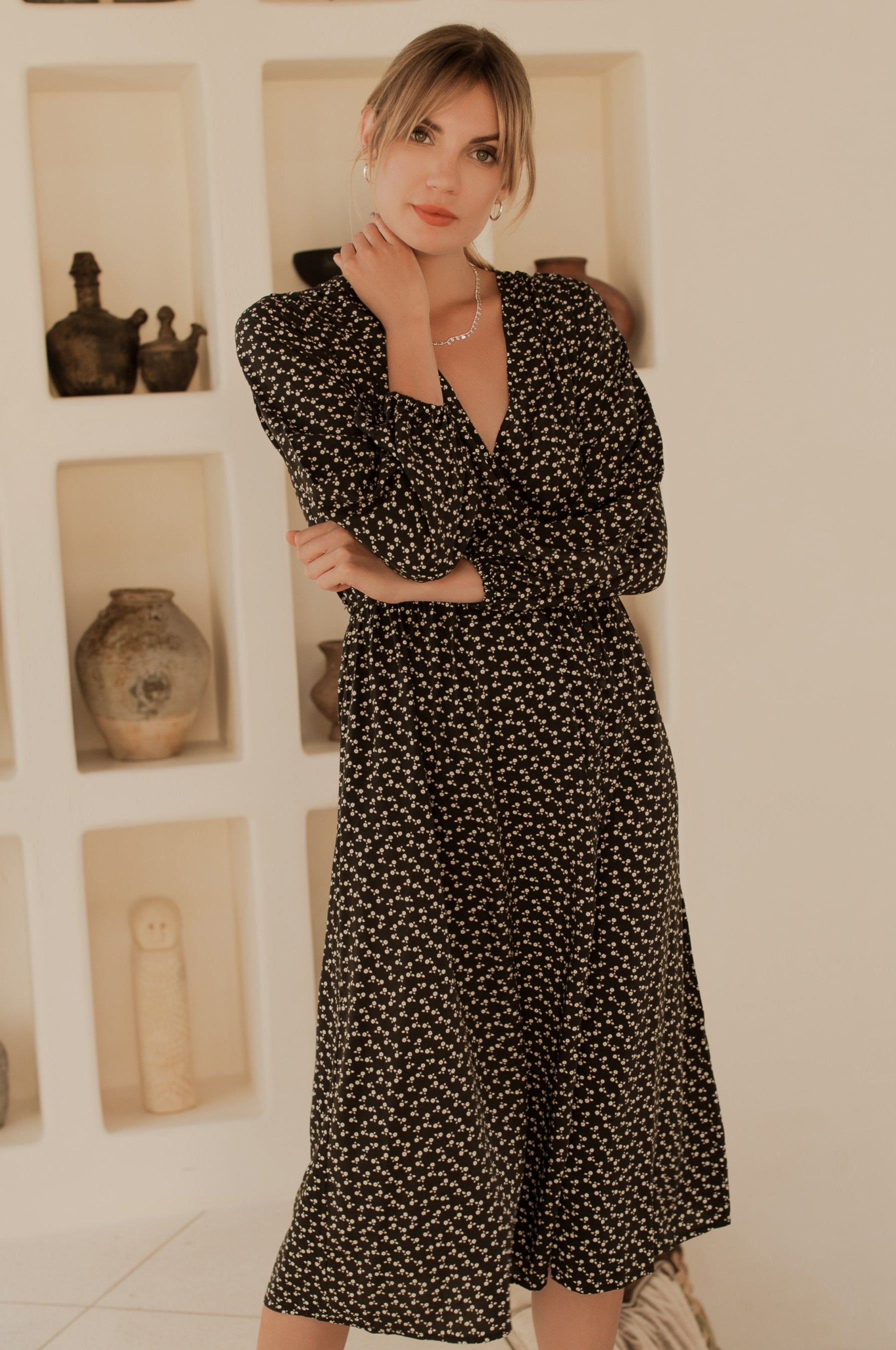 Greta Long Sleeve Midi Dress (Sale) ELF