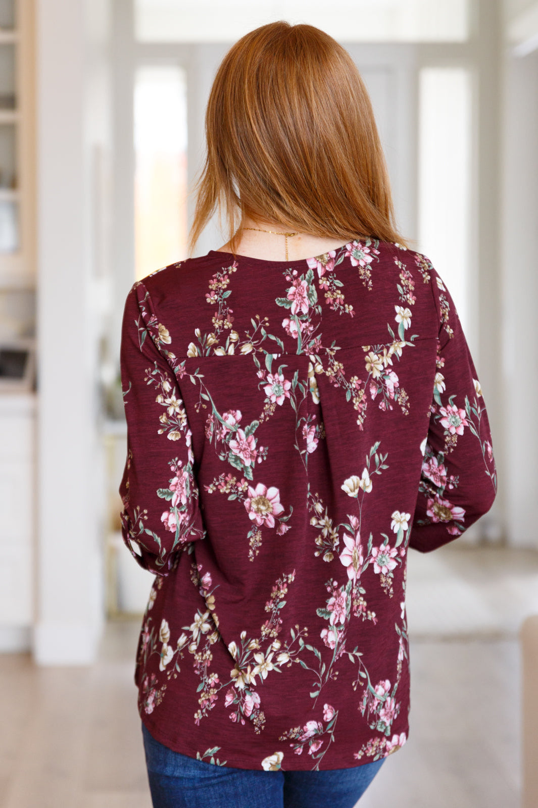 Hometown Classic Top in Wine Floral Ave Shops