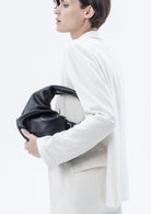 Marshmallow Croissant Bag in Soft Leather, Black Bob Oré