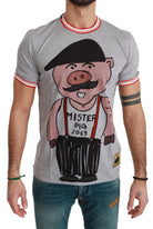 Dolce & Gabbana Gray Cotton Top 2019 Year of the Pig T-shirt GENUINE AUTHENTIC BRAND LLC