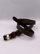 Brown Belt Double Loop with Gold Adornment BLONDISH
