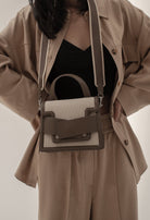 Evelyn Bag in Canvas and Genuine Leather, Gray Bob Oré