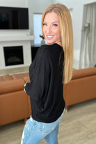 Ribbed Batwing Boat Neck Sweater in Black Ave Shops