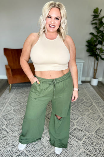 Weekend Hero Wide Leg Sweats in Olive Ave Shops