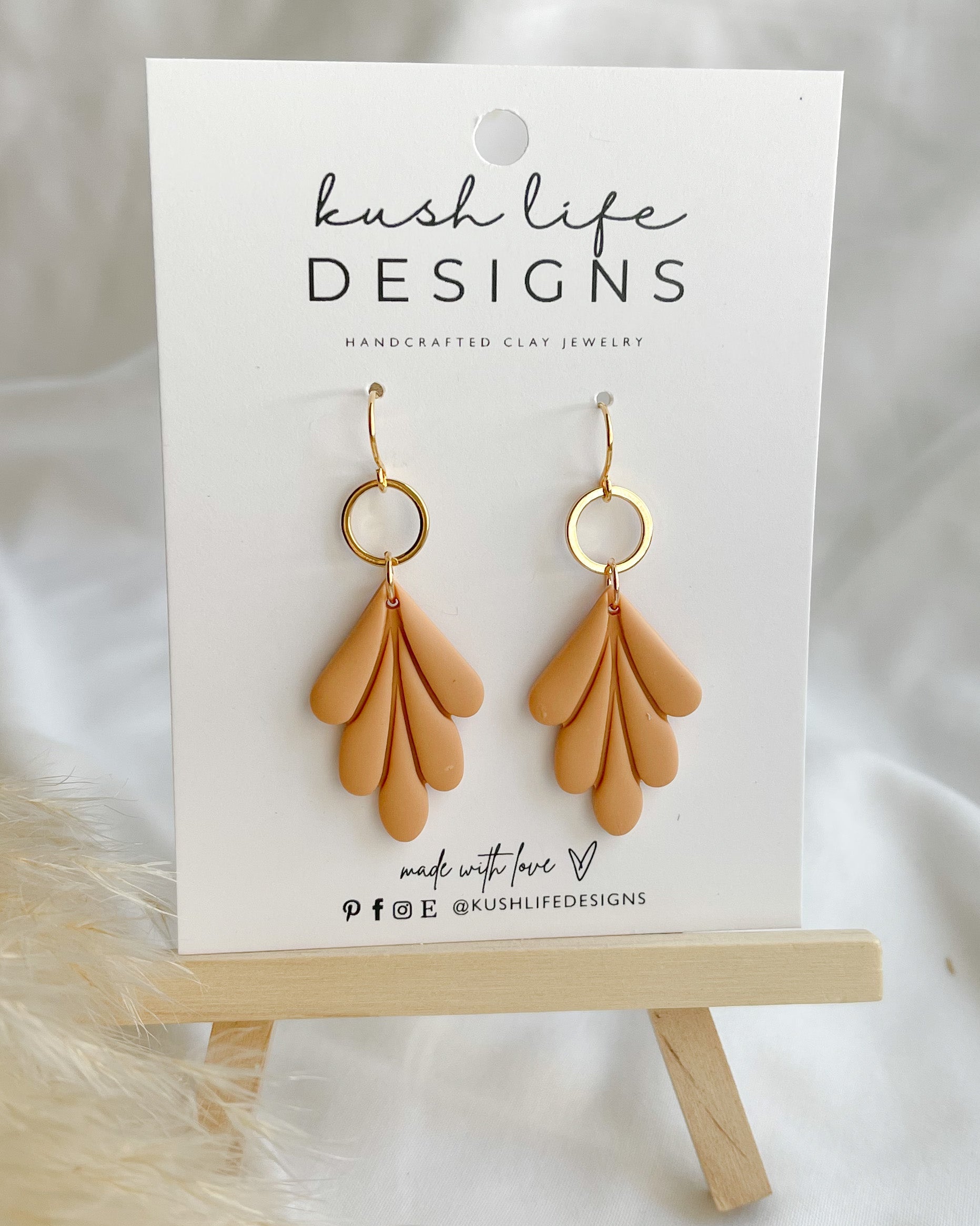 Clay Earrings | Spring Leaf Dangle Kush Life Designs