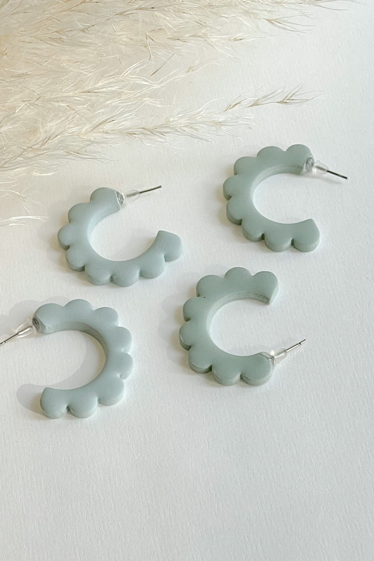 Clay Earrings | Scalloped Hoops Kush Life Designs