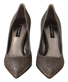Dolce & Gabbana Gold Silver Fabric Heels Pumps Shoes GENUINE AUTHENTIC BRAND LLC