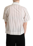 Dolce & Gabbana White Black Stripes Collared Shirt Top GENUINE AUTHENTIC BRAND LLC