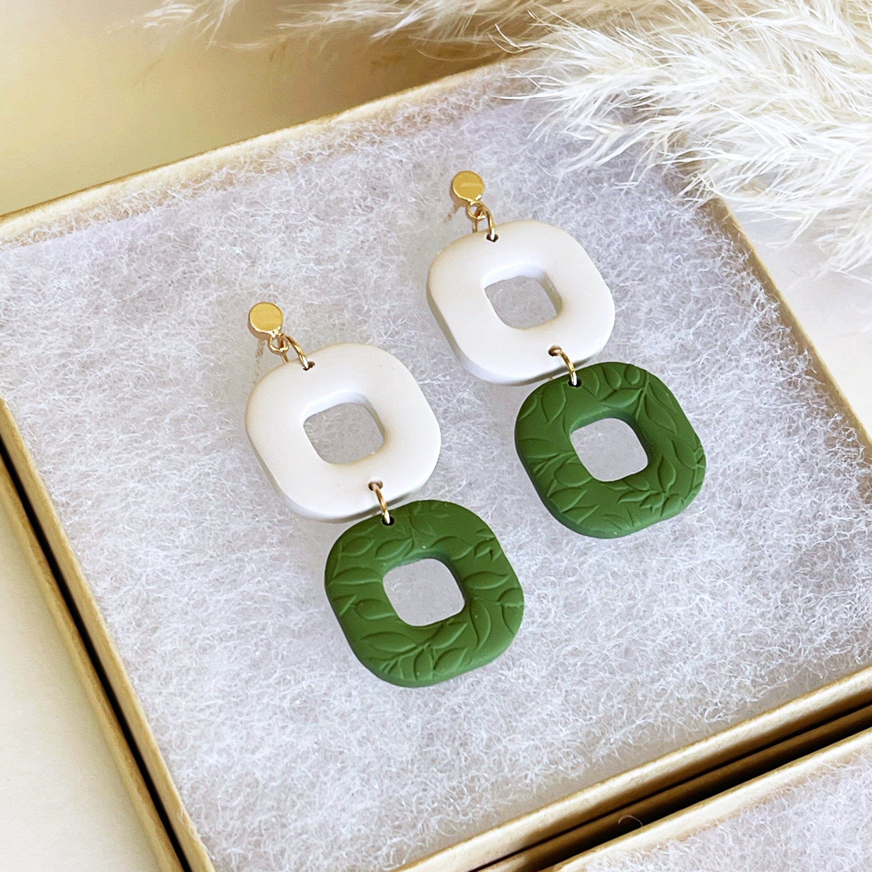 Clay Earrings | Double Ring Dangles Kush Life Designs