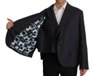 Dolce & Gabbana Blue Linen Formal Mens Blazer Jacket GENUINE AUTHENTIC BRAND LLC