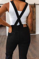 Imogene Control Top Retro Flare Overalls in Black Ave Shops