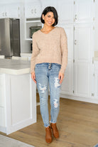 Irish Coffee Knitted Crop V Neck Sweater Ave Shops