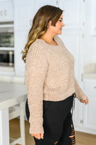 Irish Coffee Knitted Crop V Neck Sweater Ave Shops