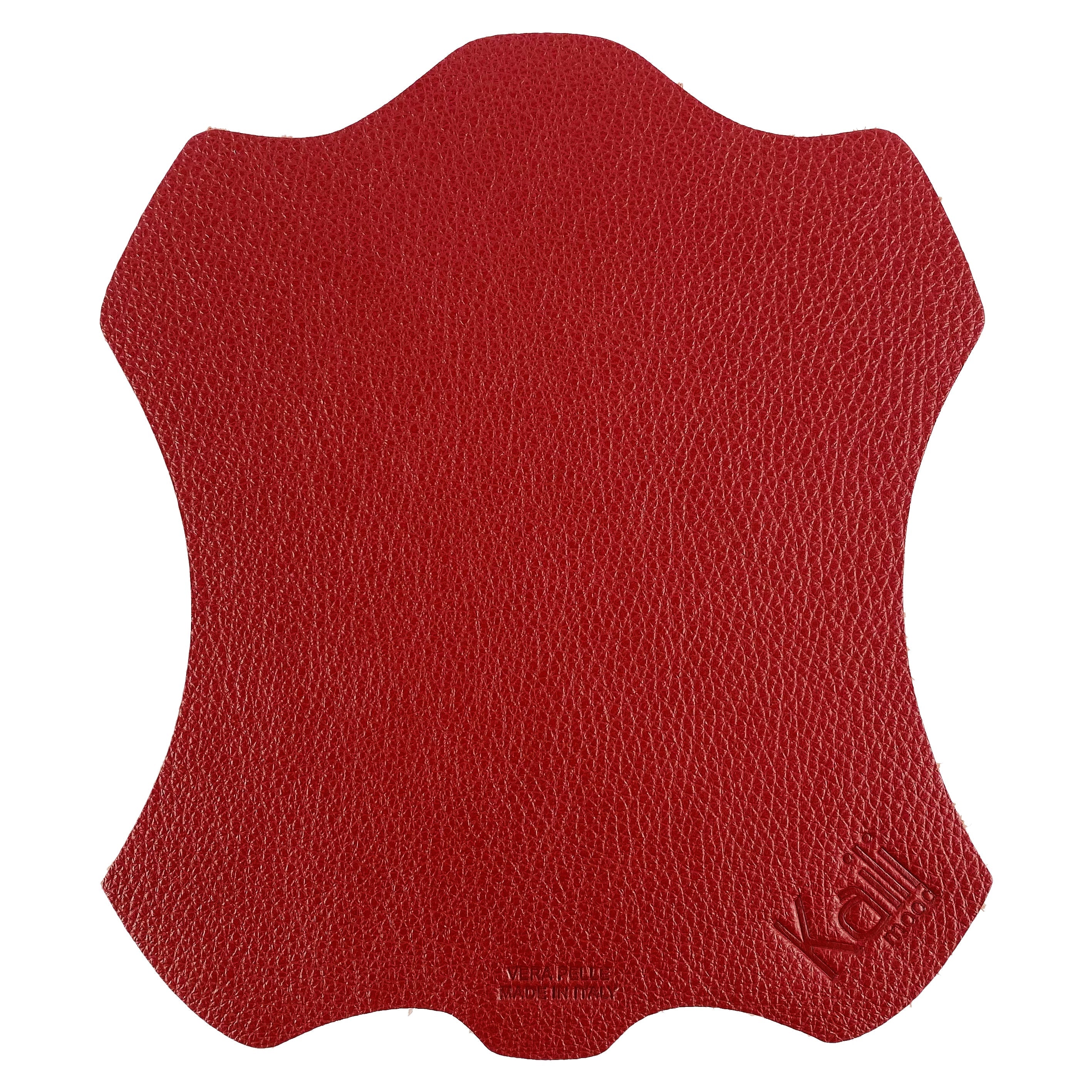 K0001VB | Tappetino per Mouse Made in Italy in Vera Pelle pieno fiore, grana dollaro - Colore Rosso - Dimensioni: cm 20 x 23 - Confezione: Sacchetto tubolare Tnt Kailimood.store