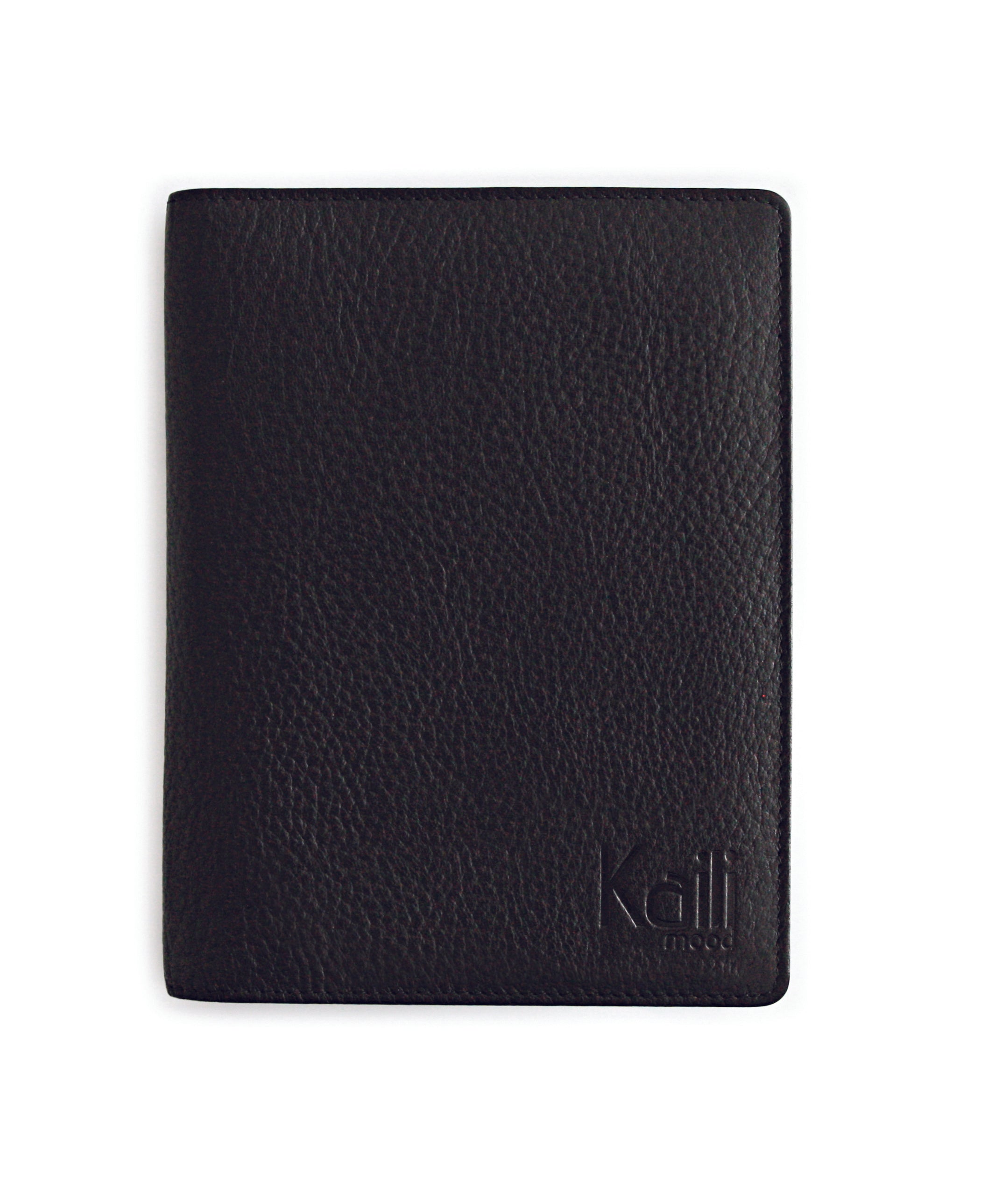 K0008AB | Porta Conto in Vera Pelle pieno fiore, grana dollaro. Mini slot interne e asola porta penna. Colore Nero. Dimensioni: cm 12 x 16 x 1.  Confezione: Sacchetto Tnt Kailimood.store