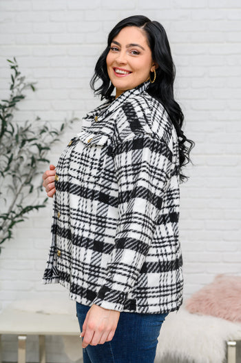 Kate Plaid Jacket in Black & White Ave Shops