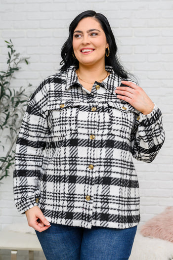 Kate Plaid Jacket in Black & White Ave Shops