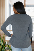 Lacey Long Sleeve V Neck In Gray Ave Shops