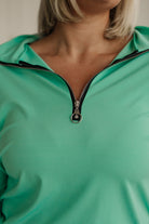 Let Me Think On It Half Zip Pullover in Mint Ave Shops