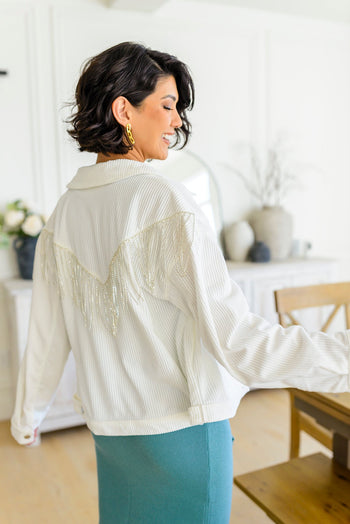 Loretta Rhinestone Fringe Jacket Ave Shops