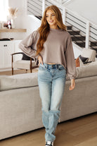 Lounge A Lot Cut Off Sweatshirt in Mocha Ave Shops