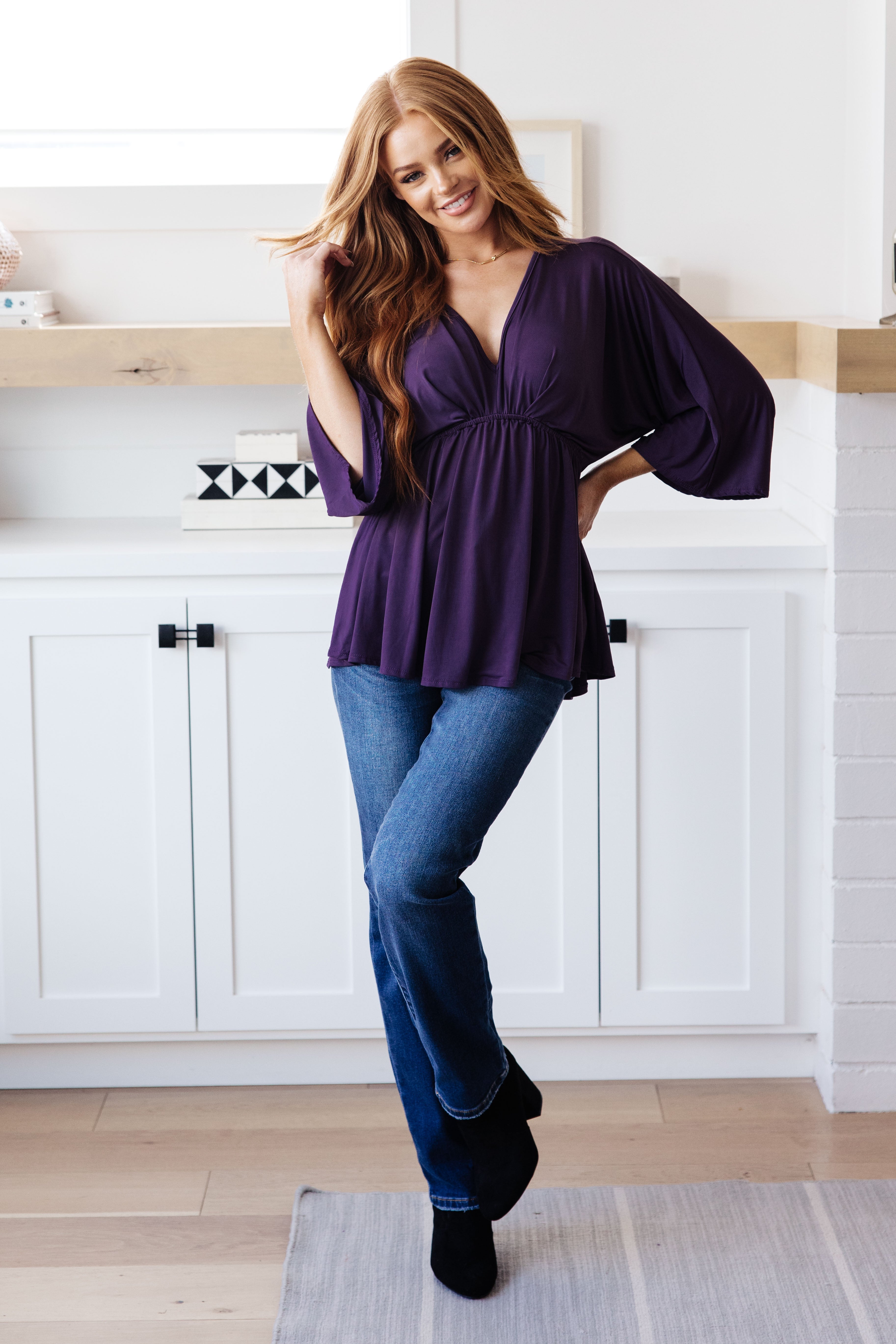 Love On The Line V-Neck Peplum Blouse Ave Shops