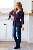 Love On The Line V-Neck Peplum Blouse Ave Shops