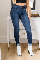 Maeve Mid-Rise Dark Wash Cuffed Skinny Ave Shops