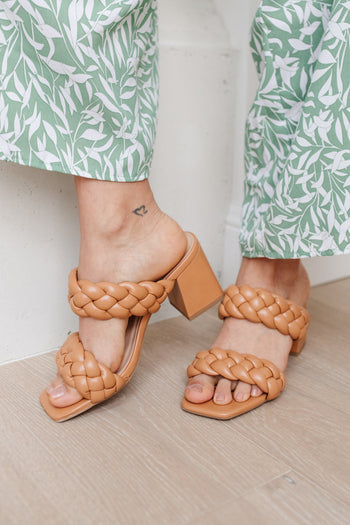 Maya Braided Heels in Tan Ave Shops