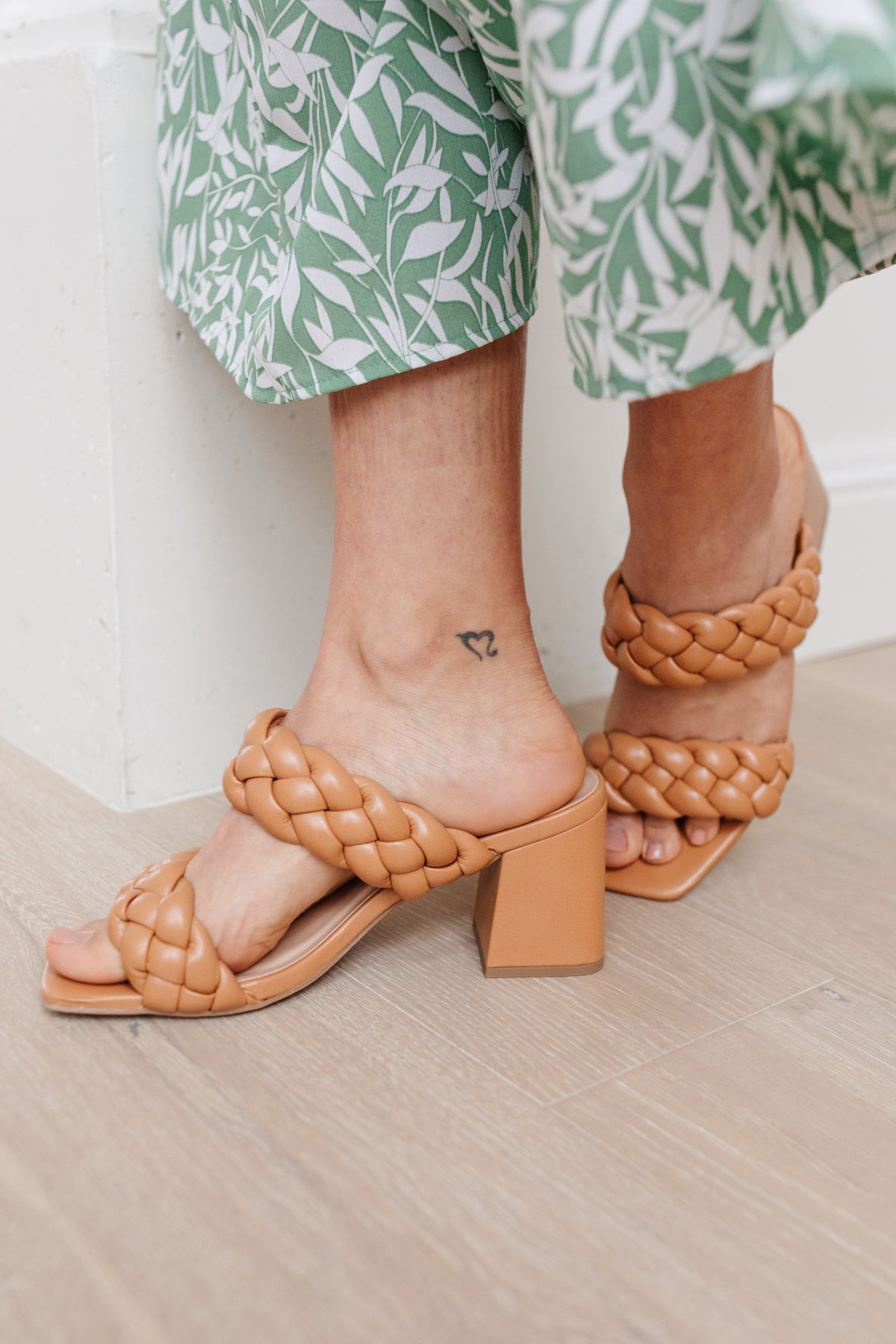 Maya Braided Heels in Tan Ave Shops