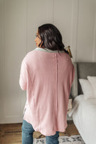 Mia Waffle Knit Long Sleeve In Pink Ave Shops