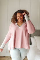 Mia Waffle Knit Long Sleeve In Pink Ave Shops