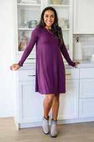 Most Reliable Long Sleeve Knit Dress In Plum Ave Shops