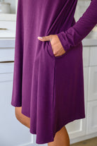 Most Reliable Long Sleeve Knit Dress In Plum Ave Shops