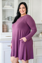 Most Reliable Long Sleeve Knit Dress In Plum Ave Shops