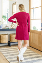 Only You Surplice Neck Sparkle Knit Dress In Magenta Ave Shops