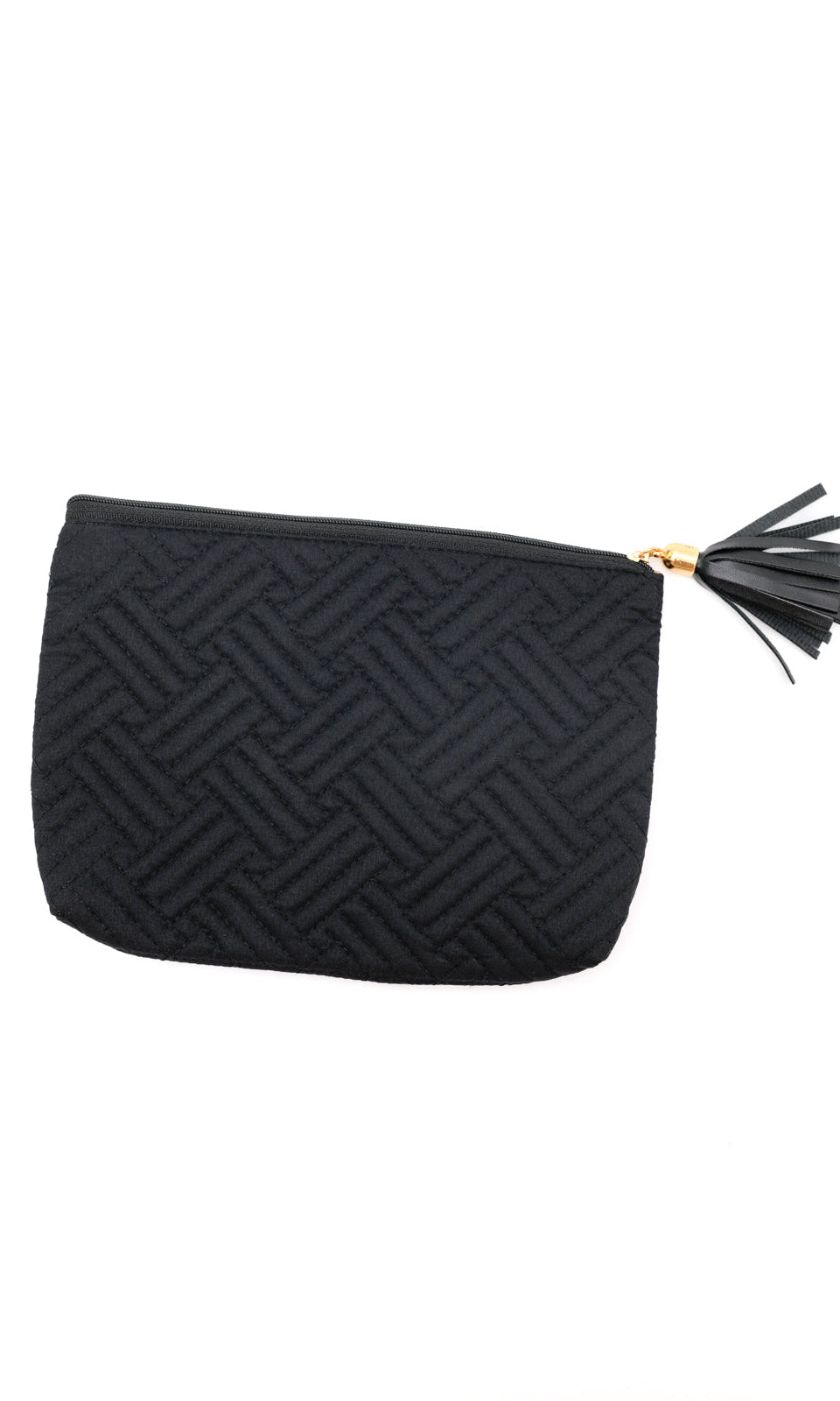 Quilted Travel Zip Pouch in Black Ave Shops