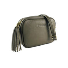 RB1007AQ | Tracollina  Donna in Vera Pelle Made in Italy.Tracolla removibile. Attacchi con moschettoni in metallo Oro Lucido - Colore Taupe - Dimensioni: cm 20 x 15 x 7 Kailimood.store