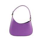 RB1013CI | Borsa Donna a spalla e Tracolla removibili in Vera Pelle Made in Italy. Attacchi con moschettoni in metallo Oro Lucido - Colore Lilla - Dimensioni: cm 28 x 6 x 25 + 12 (manico) Kailimood.store