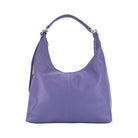 RB1017Y | Borsa Donna a spalla Morbida in Vera Pelle Made in Italy con tracolla removibile. Attacchi con moschettoni in metallo Oro Lucido - Colore Viola - Dimensioni: cm 36 x 40 x 13 Kailimood.store