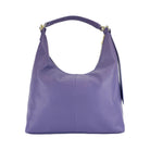 RB1017Y | Borsa Donna a spalla Morbida in Vera Pelle Made in Italy con tracolla removibile. Attacchi con moschettoni in metallo Oro Lucido - Colore Viola - Dimensioni: cm 36 x 40 x 13 Kailimood.store