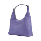 RB1017Y | Borsa Donna a spalla Morbida in Vera Pelle Made in Italy con tracolla removibile. Attacchi con moschettoni in metallo Oro Lucido - Colore Viola - Dimensioni: cm 36 x 40 x 13 Kailimood.store