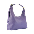 RB1017Y | Borsa Donna a spalla Morbida in Vera Pelle Made in Italy con tracolla removibile. Attacchi con moschettoni in metallo Oro Lucido - Colore Viola - Dimensioni: cm 36 x 40 x 13 Kailimood.store