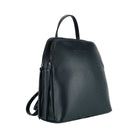 RB1018A | Zaino Donna Doppio scomparto in Vera Pelle Made in Italy con spallacci regolabili. Accessori in metallo Canna di Fucile - Colore Nero - Dimensioni: cm 26 x 30 x 14,5 Kailimood.store