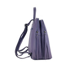 RB1018Y | Zaino Donna Doppio scomparto in Vera Pelle Made in Italy con spallacci regolabili. Accessori in metallo Canna di Fucile - Colore Viola - Dimensioni: cm 26 x 30 x 14,5 Kailimood.store