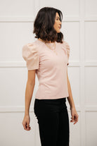 Rock On Puff Sleeve Top in Blush Ave Shops