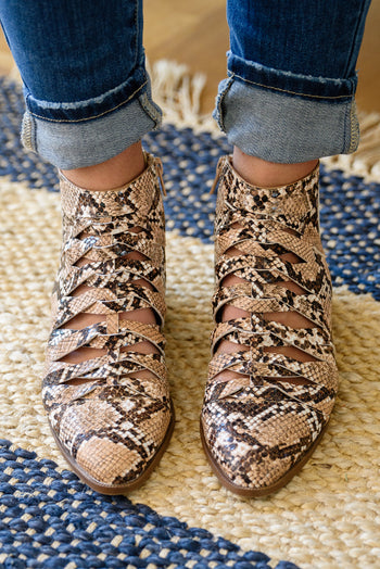 Sadie Ankle Boots In Snakeskin Ave Shops