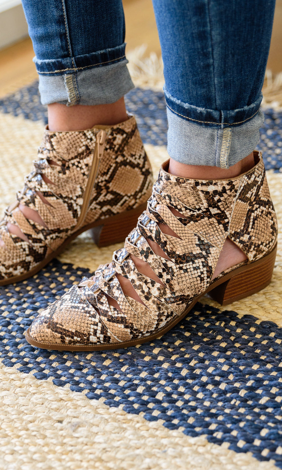 Sadie Ankle Boots In Snakeskin Ave Shops