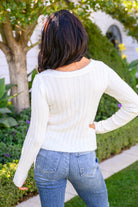 Sasha Fuzzy Twist Detail Sweater In Ivory Ave Shops