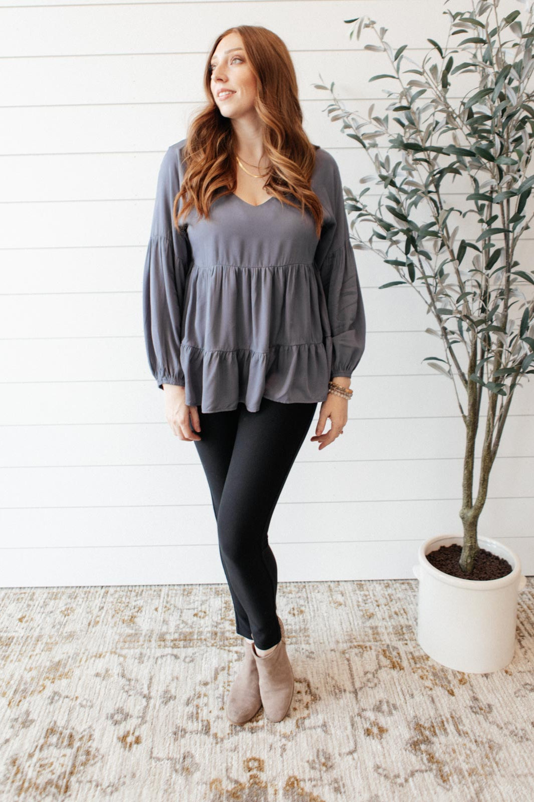 Sassy Swing Top in Charcoal Ave Shops